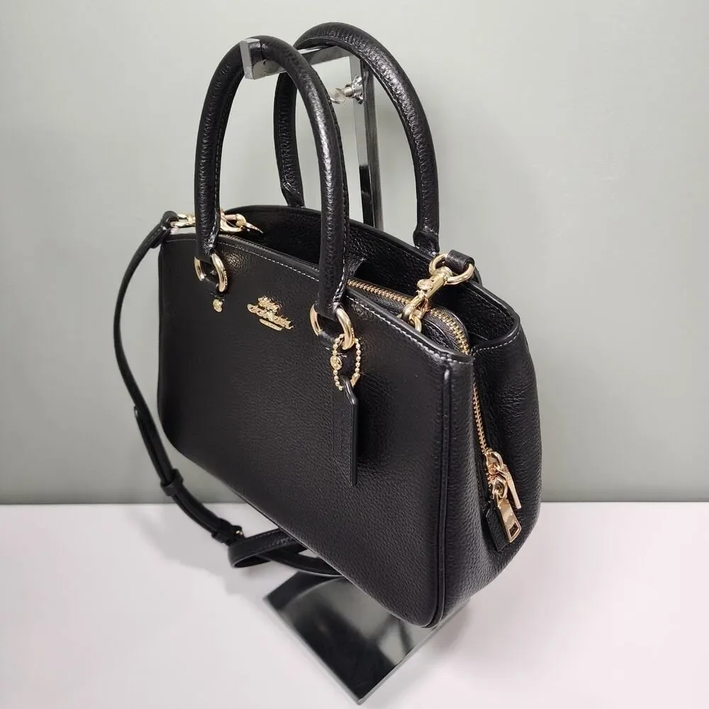 NWT Coach CAL54 Savannah Small Carryall Bag In Leather/Gold/Black